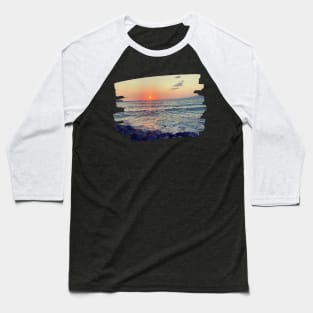 Beautiful photography of ocean waves and sunset sky landscape Aegean sea nature lovers Baseball T-Shirt